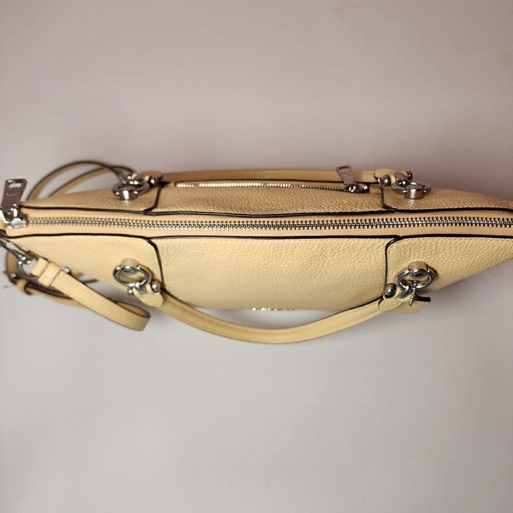 NWT COACH C6229 Kacey Satchel Pebble Leather Shoulder Bag Silver/Vanilla - Picture 5 of 8